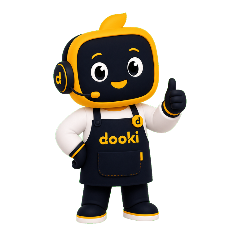 Mascote Dooki fazendo joinha