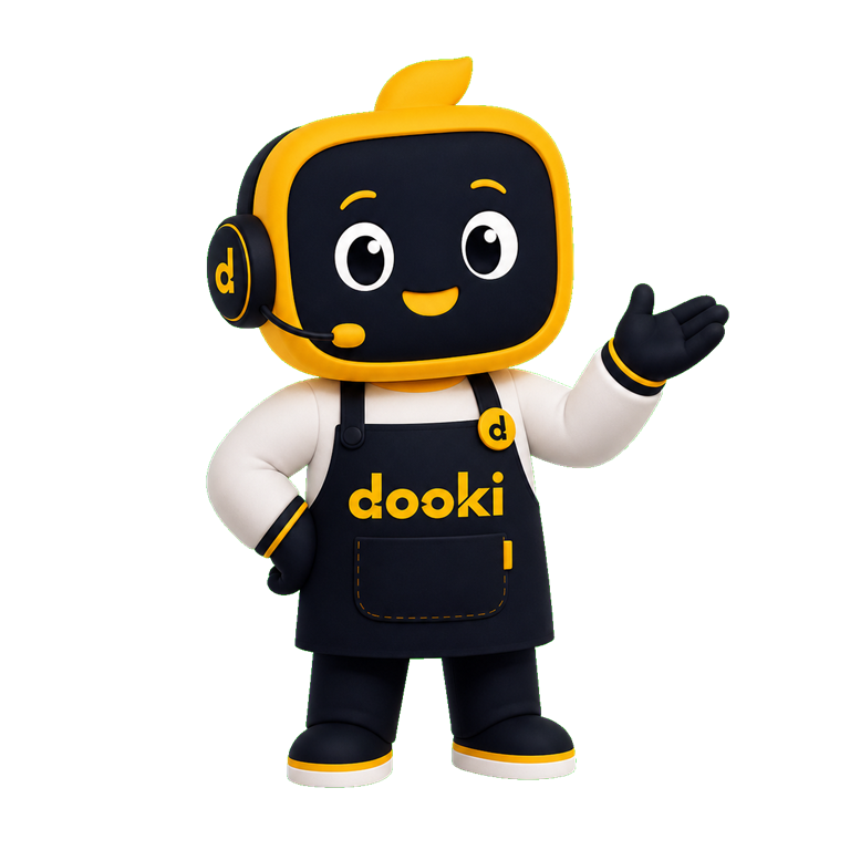 Mascote Dooki acenando